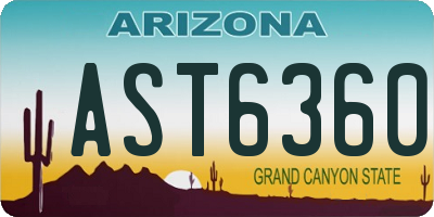 AZ license plate AST6360