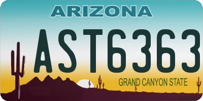AZ license plate AST6363