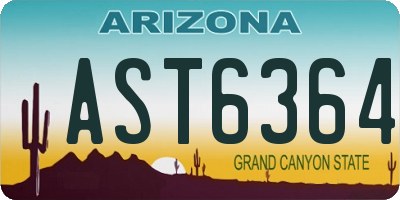 AZ license plate AST6364
