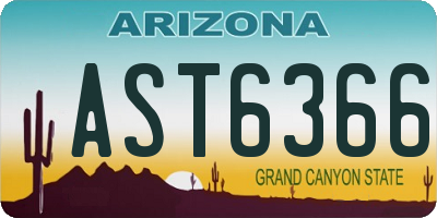 AZ license plate AST6366