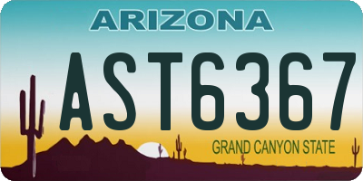 AZ license plate AST6367