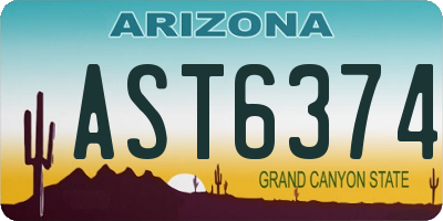 AZ license plate AST6374