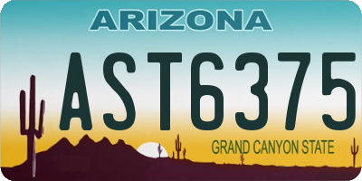 AZ license plate AST6375