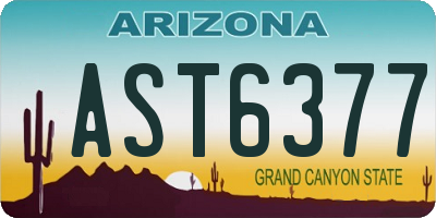 AZ license plate AST6377