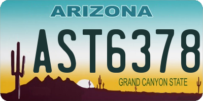 AZ license plate AST6378