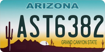 AZ license plate AST6382