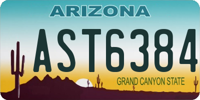 AZ license plate AST6384