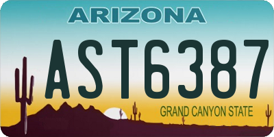 AZ license plate AST6387
