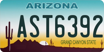 AZ license plate AST6392