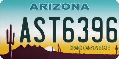 AZ license plate AST6396