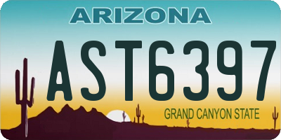 AZ license plate AST6397