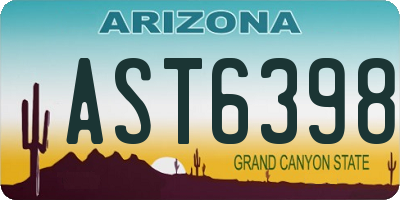 AZ license plate AST6398