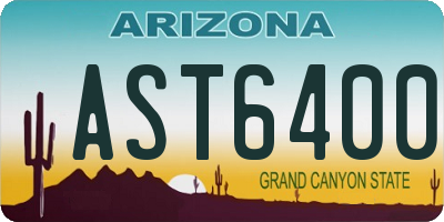 AZ license plate AST6400