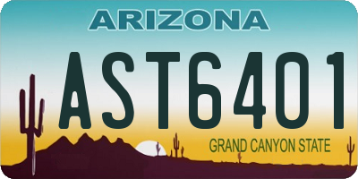 AZ license plate AST6401