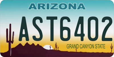 AZ license plate AST6402