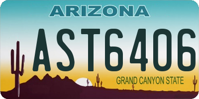 AZ license plate AST6406