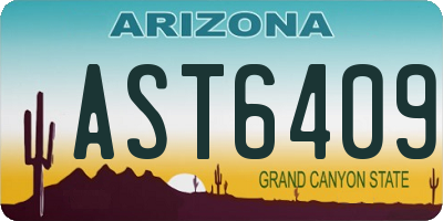 AZ license plate AST6409