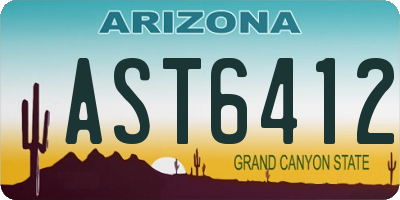 AZ license plate AST6412