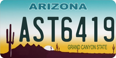 AZ license plate AST6419