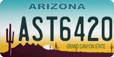 AZ license plate AST6420