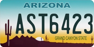 AZ license plate AST6423