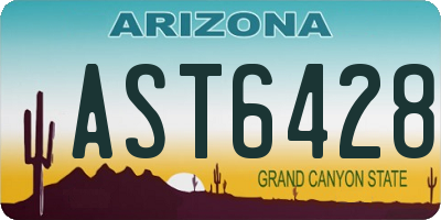 AZ license plate AST6428