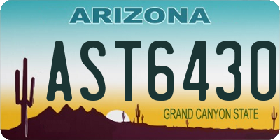 AZ license plate AST6430