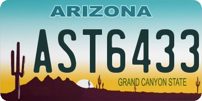 AZ license plate AST6433