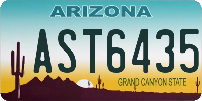 AZ license plate AST6435