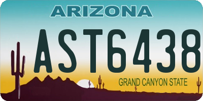 AZ license plate AST6438