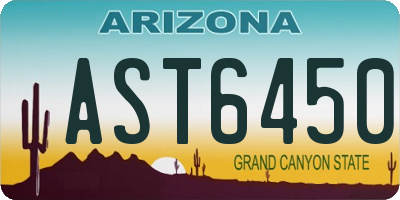 AZ license plate AST6450