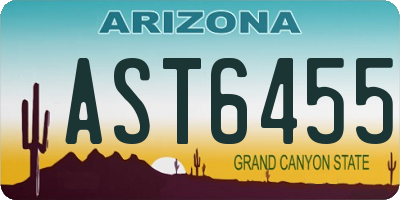 AZ license plate AST6455