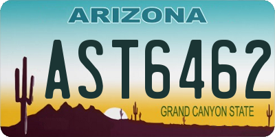 AZ license plate AST6462