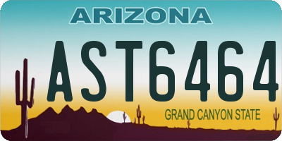AZ license plate AST6464
