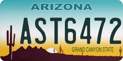 AZ license plate AST6472