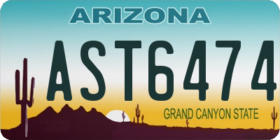 AZ license plate AST6474