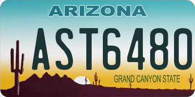 AZ license plate AST6480