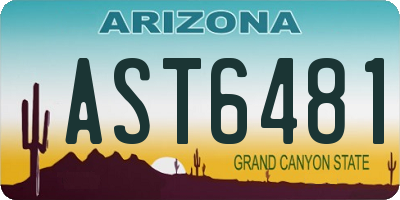 AZ license plate AST6481
