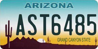 AZ license plate AST6485