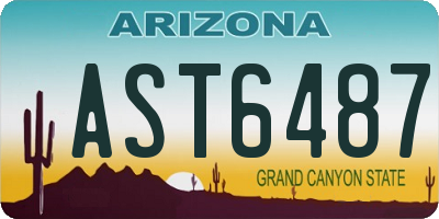 AZ license plate AST6487