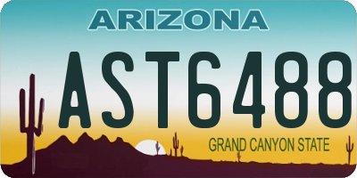 AZ license plate AST6488