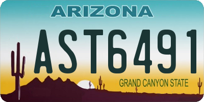 AZ license plate AST6491