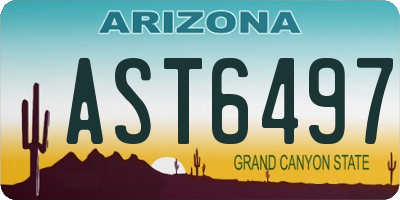 AZ license plate AST6497