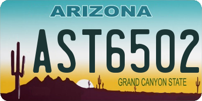 AZ license plate AST6502