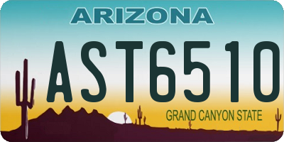 AZ license plate AST6510