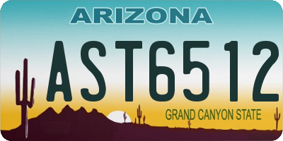AZ license plate AST6512