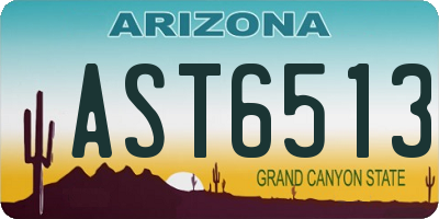 AZ license plate AST6513