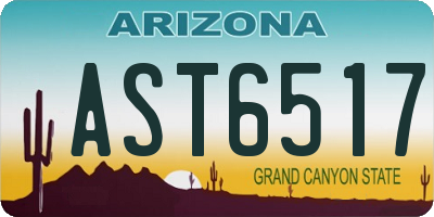AZ license plate AST6517