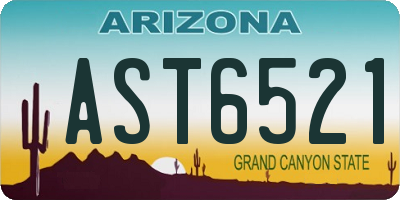 AZ license plate AST6521