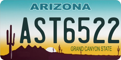 AZ license plate AST6522